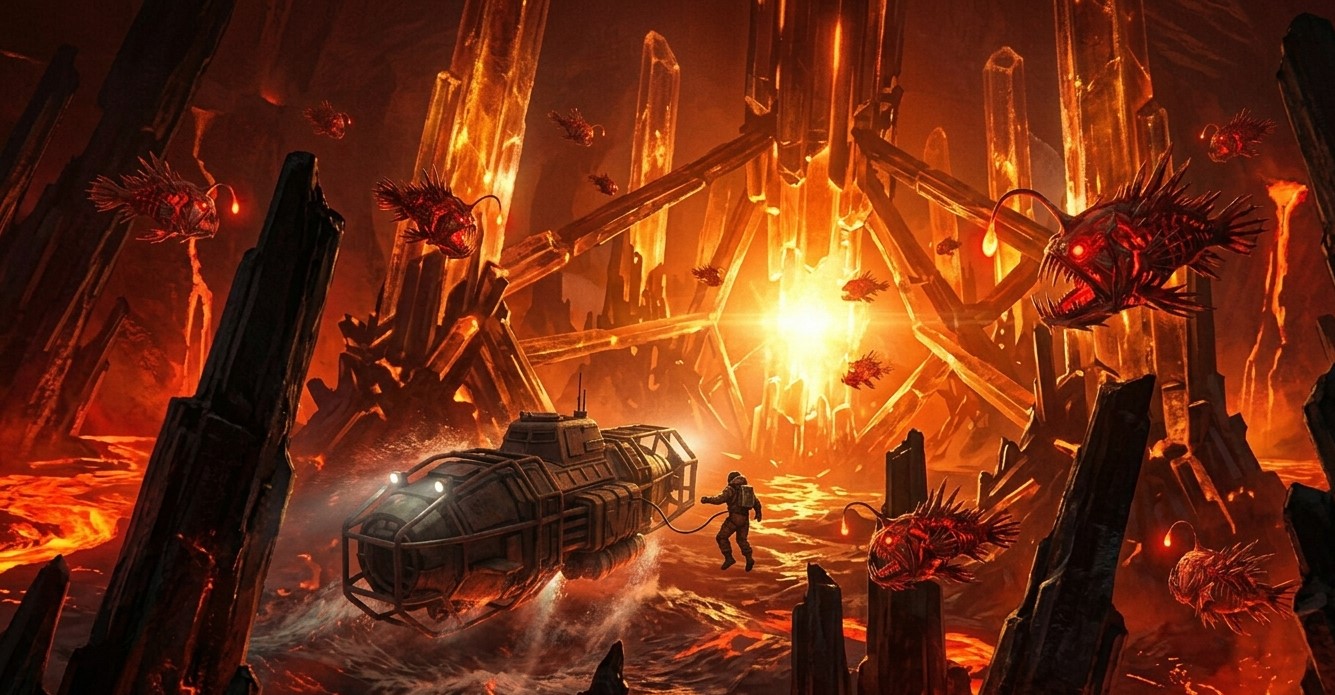 Aegis-7 navigating crystal caves